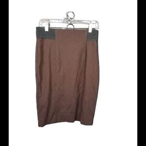 Miss Tina by Tina Knowles Size 10 Women's Brown Pull On Skirt Black Band Waist